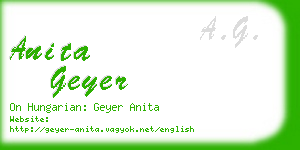 anita geyer business card